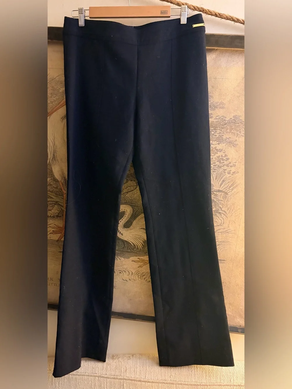 * New Tory Burch Navy Blue Flare Leg Pants Wool Blend Professional SZ 10 *